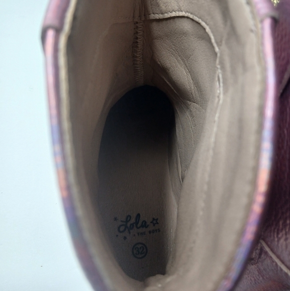 Lola and The Boys Pink Iridescent Heart Cowgirl Boots Size 1Y - Picture 7 of 10